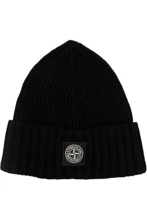 Stone Island Strikket hue med Compass-motiv