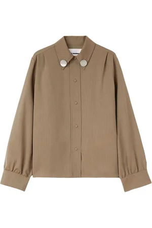 Jil Sander Uldskjorte med juvelklips