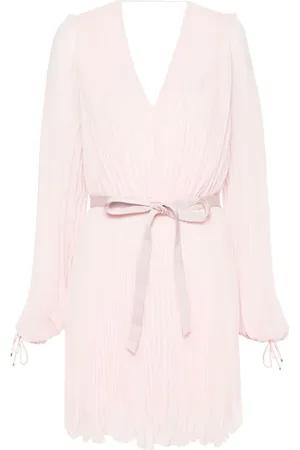 Max Mara Kort plisseret kjole i chiffon