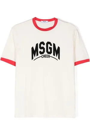 Msgm T-shirt i bomuld med flock-tekstur