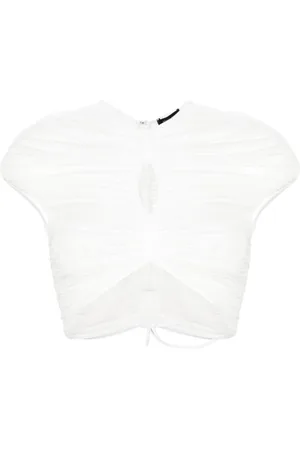 MUGLER Cropped T-shirt i mesh