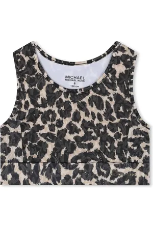 Michael Kors Cropped leopardmønstret tanktop