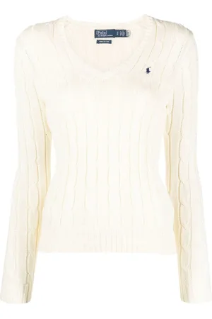 Ralph Lauren Kabelstrikket trøje med logo-broderi