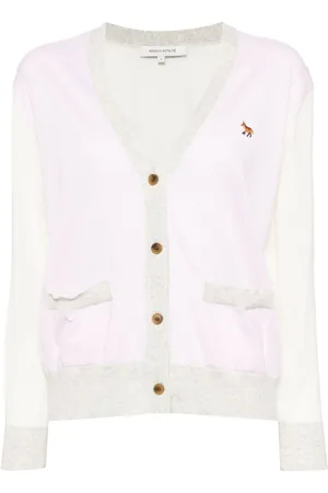Maison Kitsuné Cardigan med logo-applikation