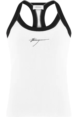 Salvatore Ferragamo Tanktop med broderet logo
