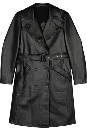 Sportmax Trenchcoat i læder med bælte