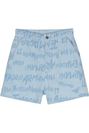Emporio Armani Chambray-shorts med logotryk