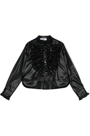 Msgm Lamineret skjorte med frynser