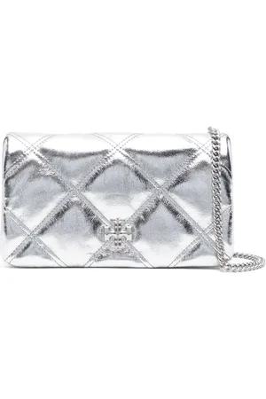 Tory Burch Metallisk diamant-quiltet Kira pung med kæde