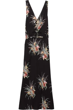 Prada Mellemlang blomstret kjole i jacquard