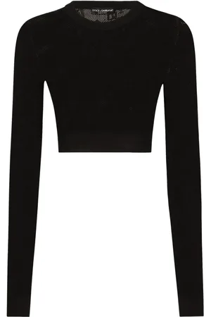 Dolce & Gabbana Croptop i løs strik med monogram
