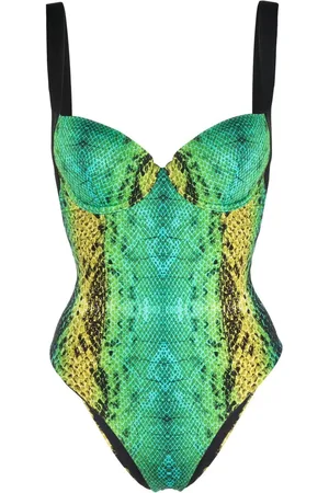 Noire Swimwear Badedragt med slangeskindstryk og bøjle
