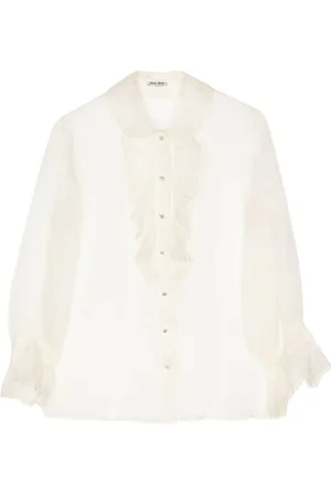 Miu Miu Skjorte med broderie anglaise