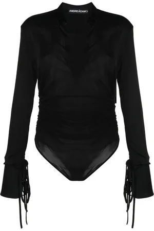 ANDREADAMO Langærmet semi-gennemsigtig bodystocking