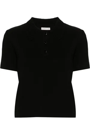 Moncler Polo-sweater med logoapplikation