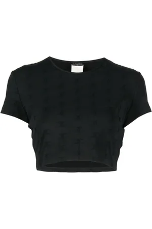 CHANEL 1997 cropped top med CC-logobroderi