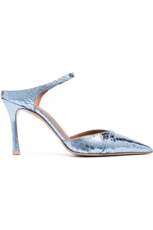 MALONE SOULIERS Uma 90mm mules med metallisk finish