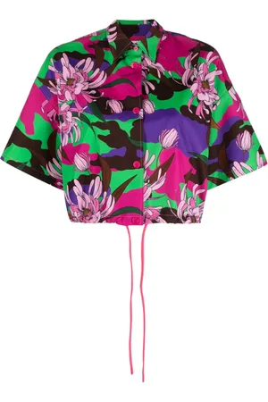 Moncler Cropped blomstret skjorte