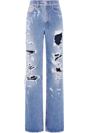 Paco rabanne Jeans med brede ben og ribbet detalje