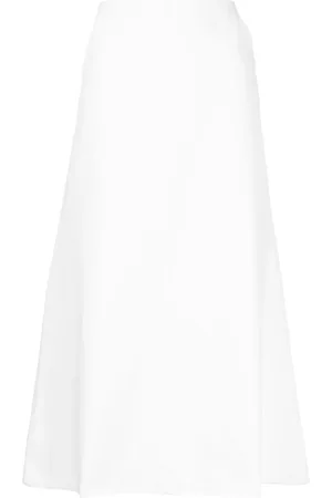 CHANEL Denimnederdel med svaj og CC-logoknapper
