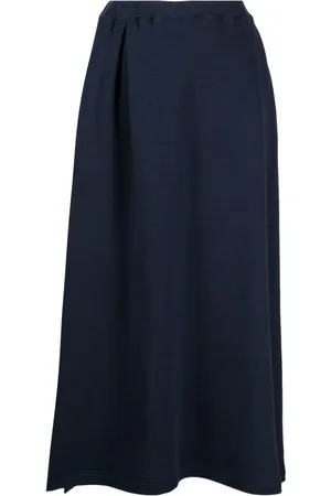 YOHJI YAMAMOTO Højtaljet mellemlang nederdel med plisseringer