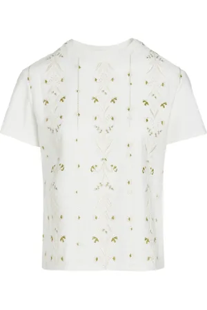 Giambattista Valli T-shirt med blomsterbroderi