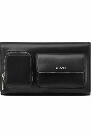 VERSACE Clutch i læder med logostempel