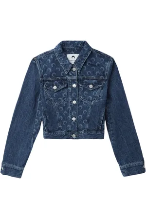 Marine Serre Deadstock denimjakke med monogram-mønster