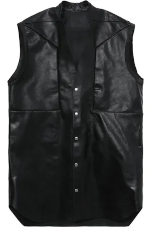 Rick Owens Læder-vest med V-hals