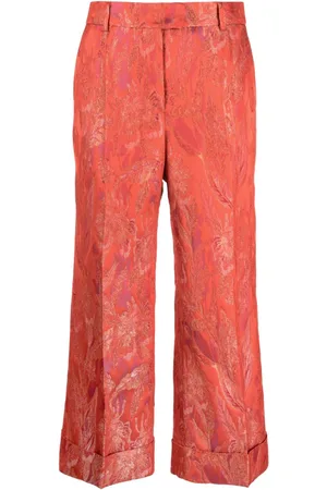 ALBERTO BIANI Cropped bukser med jacquard-mønster