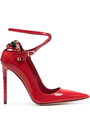 HARDOT 120mm pumps i læder med krystaludsmykning