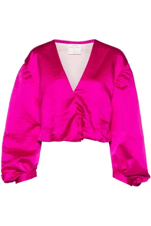 FORTE FORTE Cropped bluse i satin