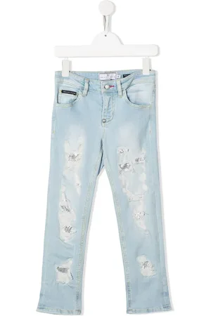 Philipp Plein Jeans med lige ben og slitageeffekt