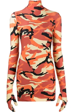 Vetements Kort kjole med camouflage-print
