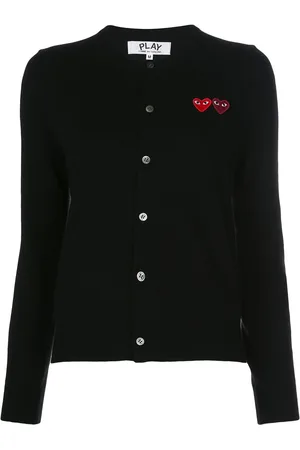 Comme des Garçons Strikket cardigan med dobbelt hjertemærke