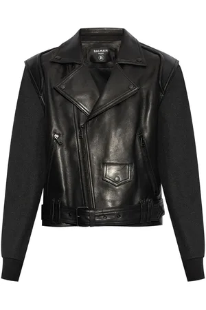Balmain Læderjakke med bælte