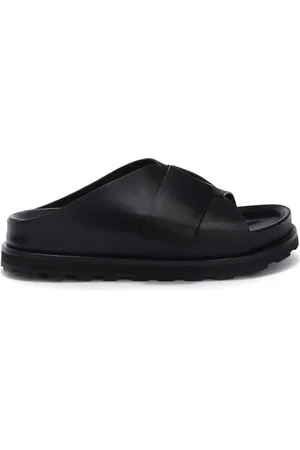 Jil Sander Vævede sandaler i læder med plateausål