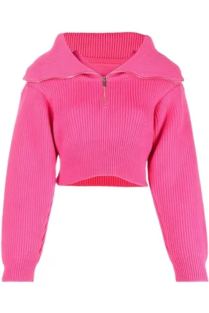 Jacquemus Cropped trøje med lynlås i halsen