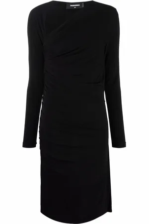 Dsquared2 Ruchet kjole med asymmetrisk hals