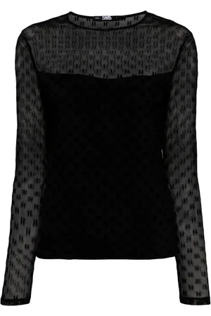 Karl Lagerfeld Top i mesh med KL-logo