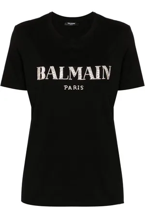 Balmain T-shirt med krystallogo