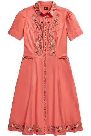 Ralph Lauren Skjortekjole med blomster-broderi