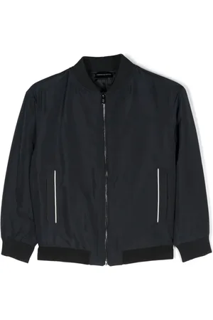 Emporio Armani Jakke med logobånd i taljen og baseballkrave