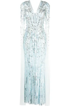 Jenny Packham Planelto maxi-kjole med pailletter
