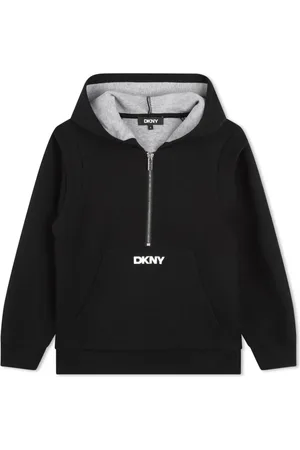 DKNY Hættetrøje med logotryk og lynlås