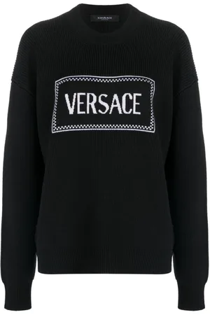 VERSACE Intarsia-strikket trøje med logo