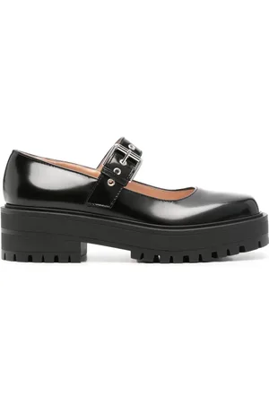 Gianvito Rossi Loafers i læder med spændelukning