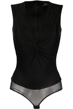 VERSACE Bodysuit med V-hals og knude