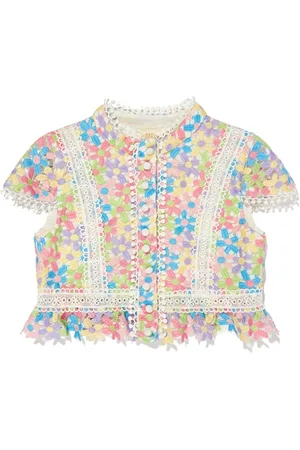 Marlo Giselle top i blomstret blonde