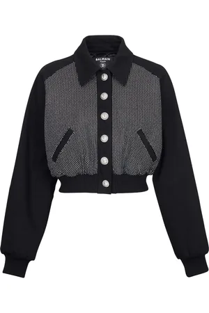 Balmain Cropped jakke med logoudsmykning